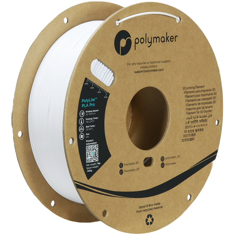 Black Additronix PolyLite PLA Pro filament spool, 1.75mm diameter, 1kg, suitable for 3D printing projects