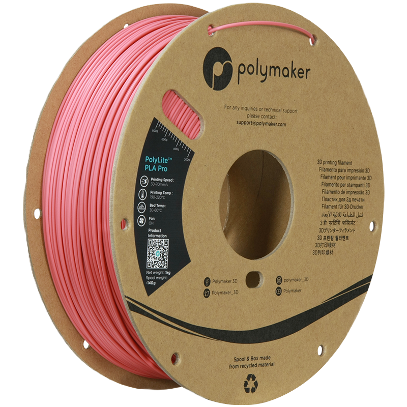 Black Additronix PolyLite PLA Pro filament spool with 1.75mm diameter and 1kg weight for 3D printing.
