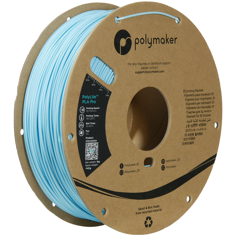 Black Additronix PolyLite PLA Pro filament spool, 1.75mm, 1kg, suitable for 3D printing.