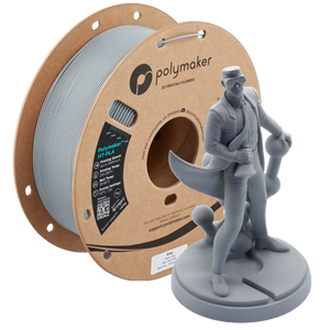 Additronix Polymaker HT-PLA grey filament spool showing the textured filament coil against a neutral background.