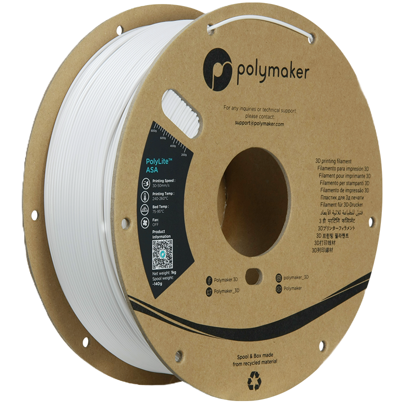 Additronix PolyLite ASA filament spool showing vibrant orange 3D printing filament for durable, high-quality 3D prints