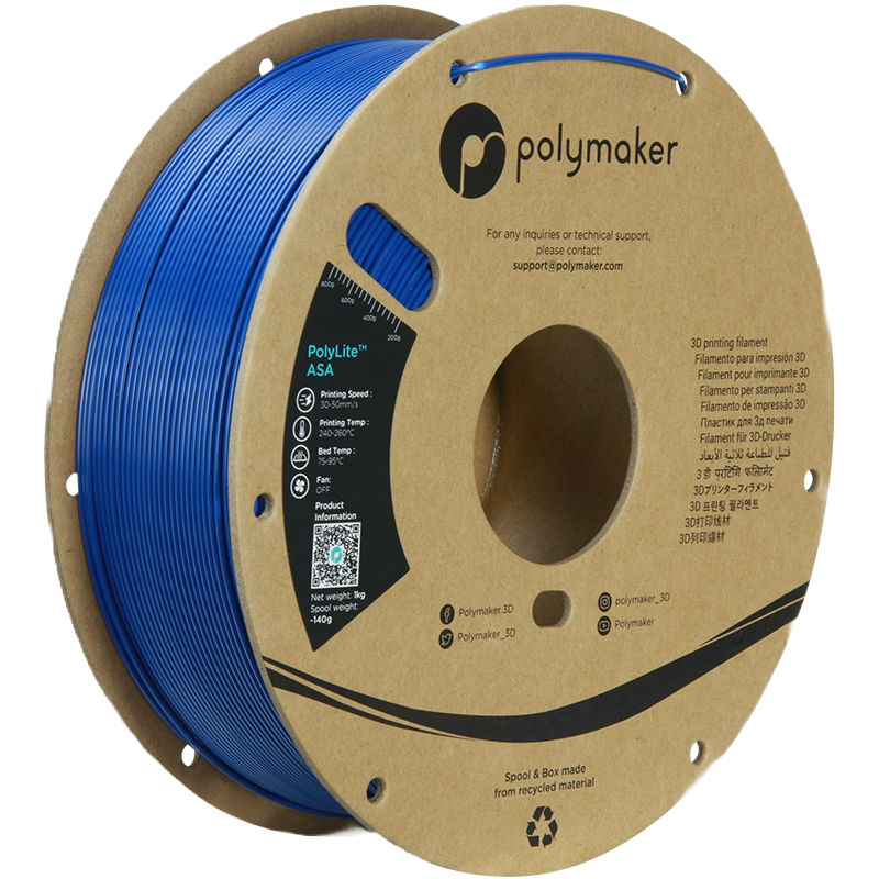 Additronix PolyLite ASA filament spool showing vibrant orange filament wound on a reel.
