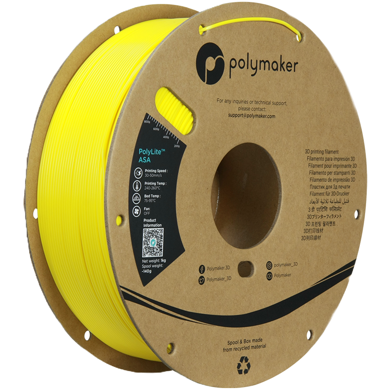 Additronix PolyLite ASA filament spool with vibrant orange 3D printing filament on a reel, showcasing the material's smooth texture.