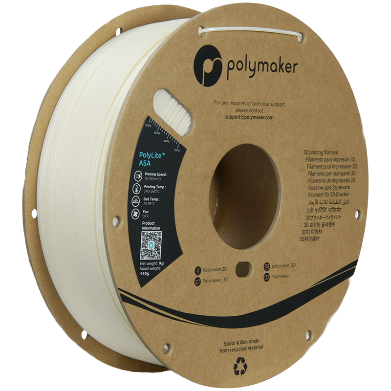 Additronix PolyLite ASA filament spool showing bright orange 3D printing filament for durable outdoor models.