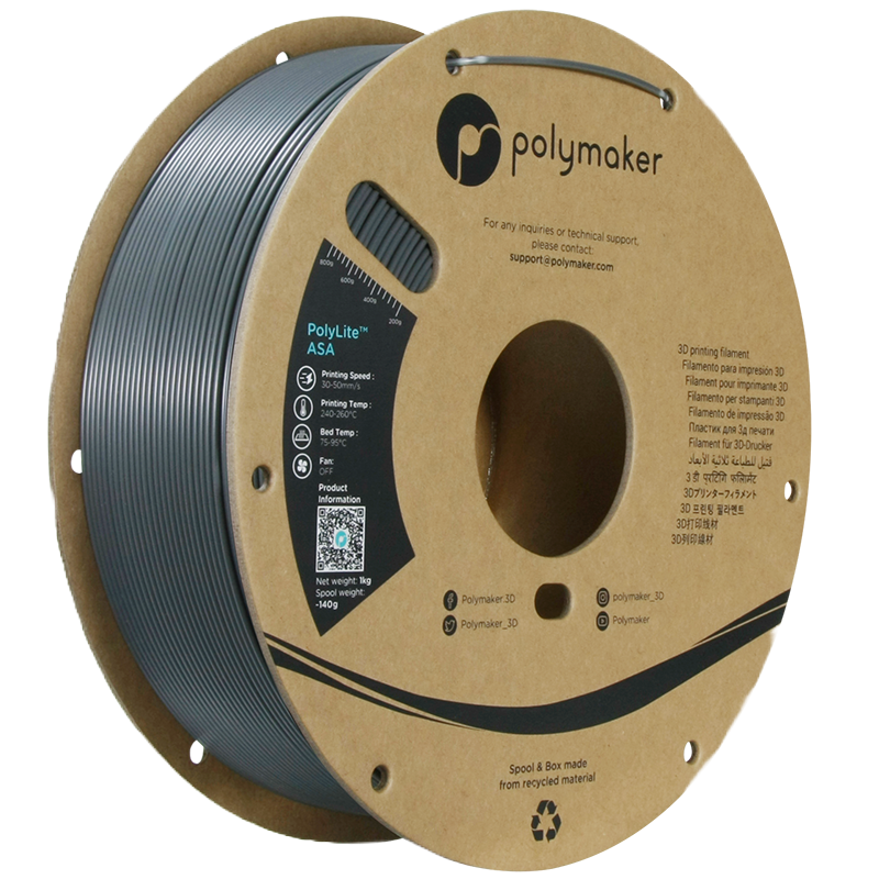 Additronix PolyLite ASA filament spool showing bright orange, high-quality 3D printing filament for durable, weather-resistant prints.