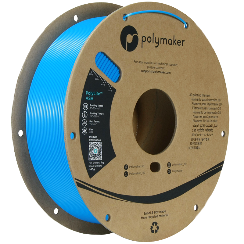 Additronix PolyLite ASA filament spool, showcasing orange-colored 3D printing filament for durable outdoor projects.