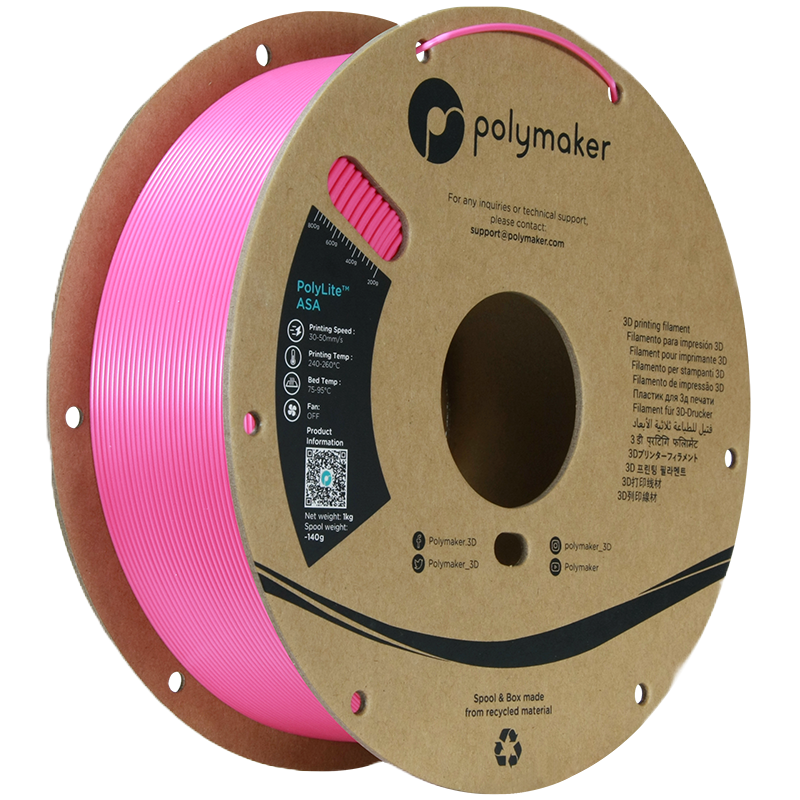 Additronix PolyLite ASA filament spool with vibrant orange color, showcasing the durable 3D printing material.
