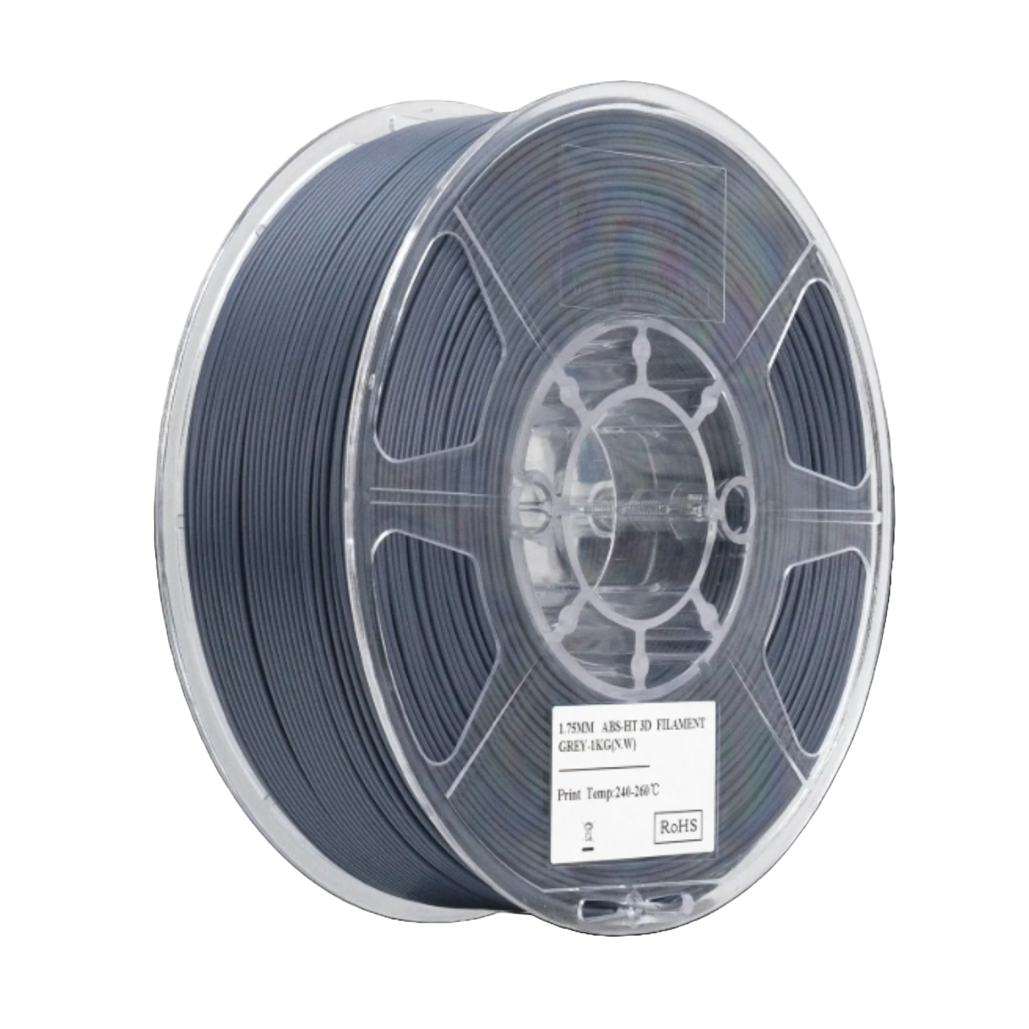 Light grey eSUN ABS-HT filament spool by Additronix, 1.75mm, 1kg, suitable for 3D printing.