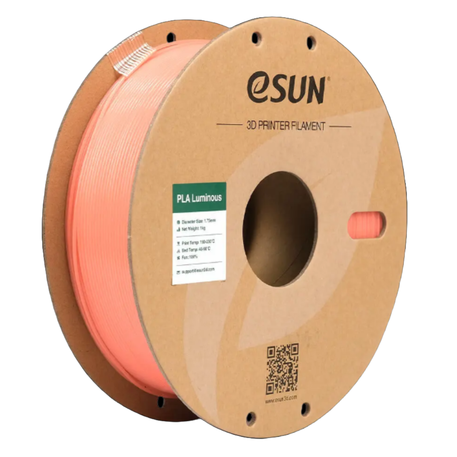 Blue eSUN PLA Luminous filament from Additronix, 1.75mm diameter, 1kg spool, glowing filament for 3D printing.