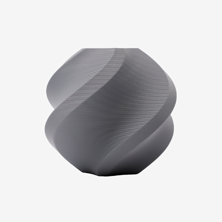 Additronix Bambu Lab PLA Matte filament in ash grey, showing the matte finish and spool of 3D printing filament.