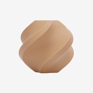Additronix Bambu Lab PLA Matte filament in caramel color, showcasing the smooth, matte finish and spool of 3D printing filament.