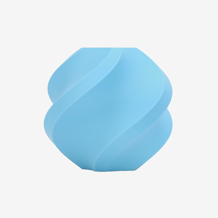 Additronix Bambu Lab PLA Matte filament spool in matte sky blue, showcasing the filament's smooth, vibrant blue finish.