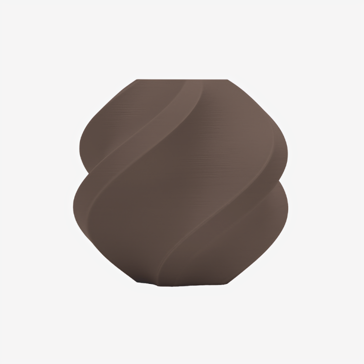 Additronix Bambu Lab PLA Matte filament in dark brown, showing a spool of matte finish 3D printing filament with textured surface.