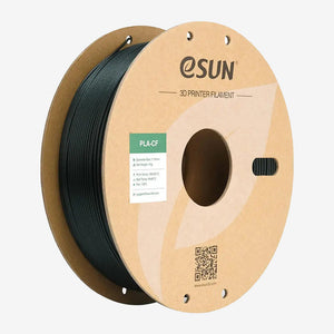 Additronix eSUN PLA-CF green filament spool for 3D printing, showing the textured green filament coil.