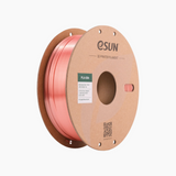 Silver Additronix eSun PLA-Silk filament spool, showcasing smooth, shiny 3D printing filament with a glossy silk finish.