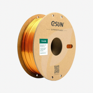Silver Additronix eSun PLA-Silk filament spool, showcasing smooth, shiny 3D printing filament for vibrant, silk-like finishes.