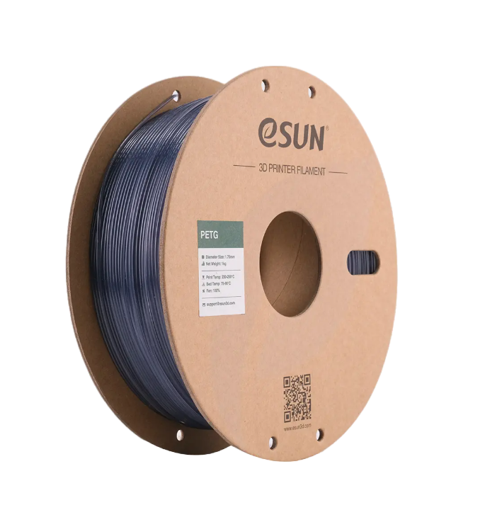 Translucent blue eSUN PETG filament by Additronix, 1.75mm, 1kg spool, suitable for 3D printing projects.