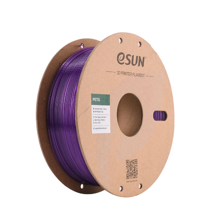 Additronix eSUN PETG filament in translucent blue, 1.75mm diameter, 1kg spool for 3D printing.