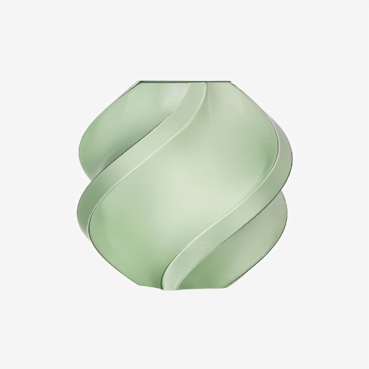 Translucent olive Bambu Lab PETG filament by Additronix, showing the spool of flexible, shiny 3D printing filament.