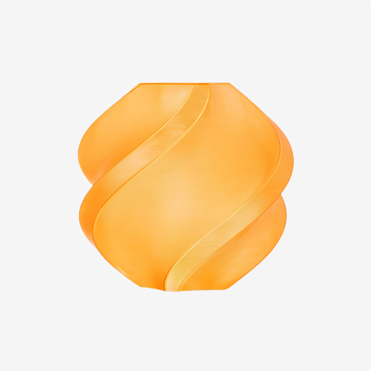 Translucent orange Bambu Lab PETG filament by Additronix, showing a spool of flexible, durable 3D printing filament.