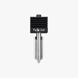 Additronix Bambu Hotend H2/P2S for 3D printers, showing the compact metal hotend with cooling fins and wiring for precise filament extrusion.