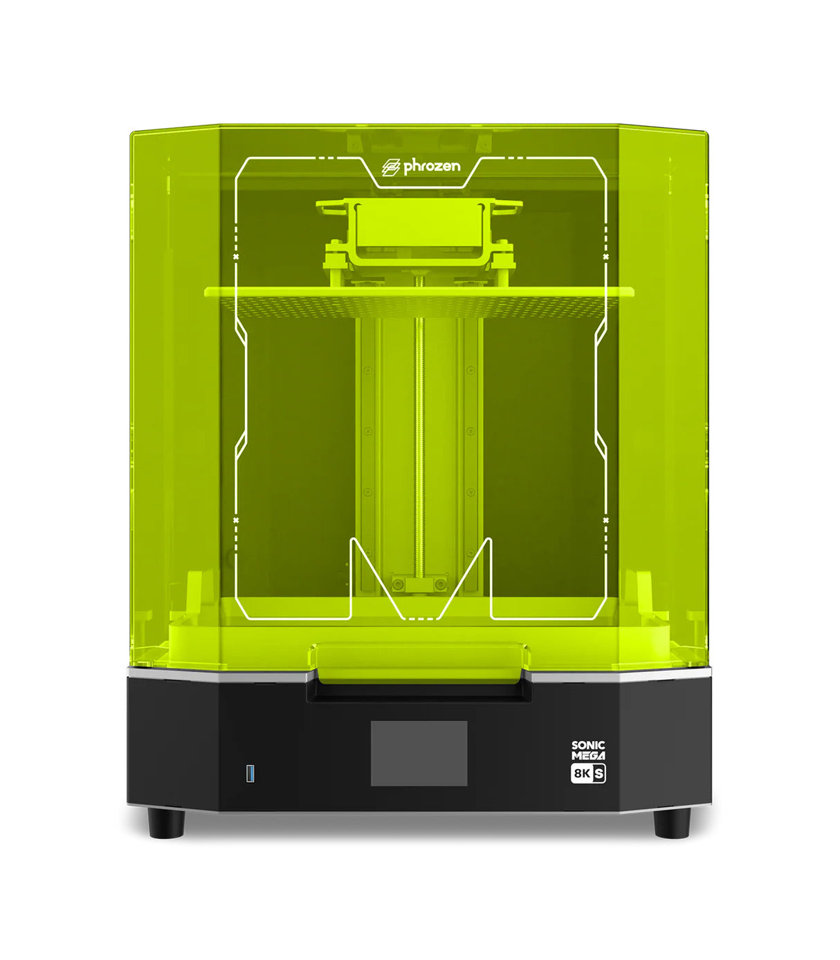 Additronix Phrozen Sonic Mega 8K S 15-inch LCD resin 3D printer with digital screen and sturdy build for high-resolution printing.