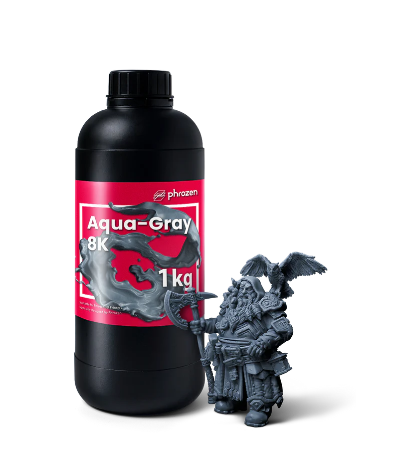 Additronix Phrozen Aqua 8K resin bottle with label, showcasing high-resolution resin for 3D printing.