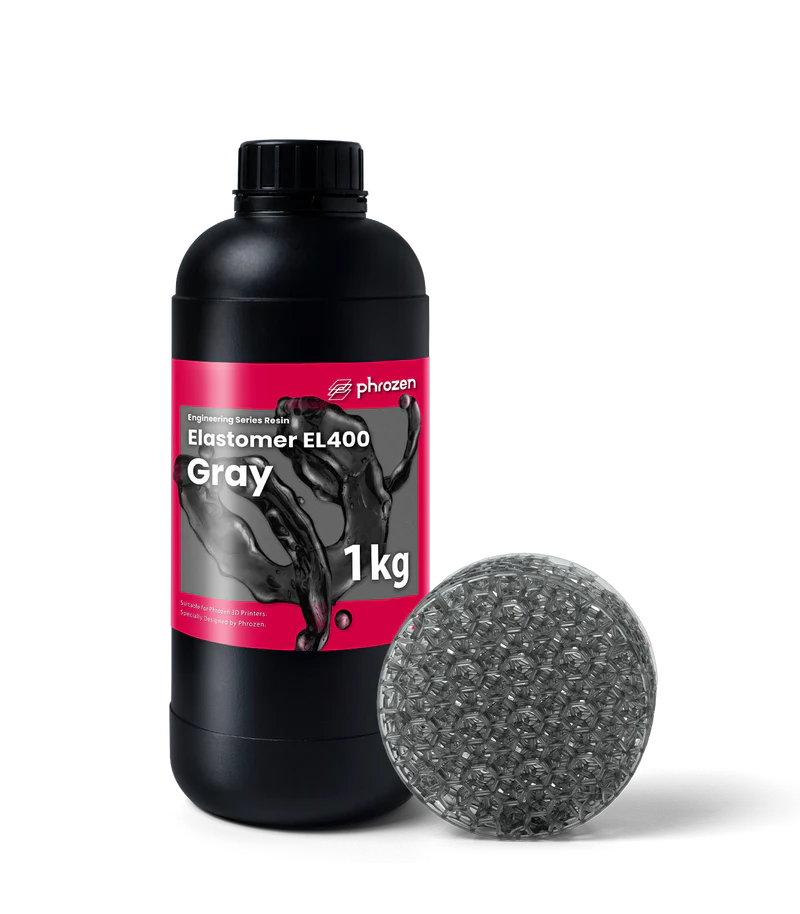 Additronix Phrozen EL400 Elastomer resin in a container, showing its flexible, durable material for 3D printing applications.