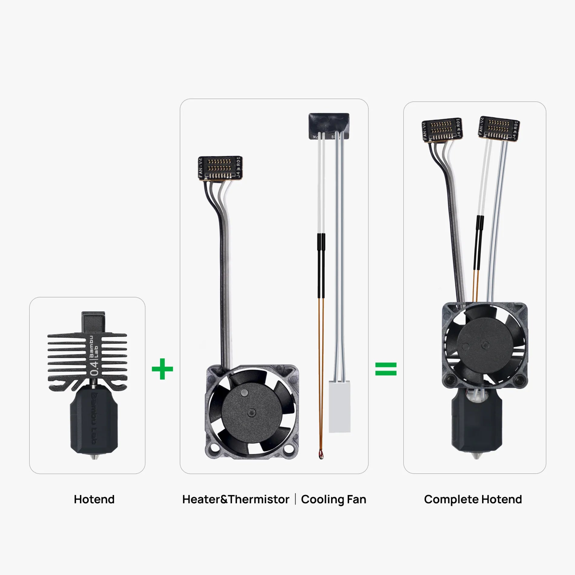 Additronix Bambu Hotend P1 Series spare part with 0.4mm hardened steel nozzle for 3D printers.