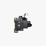 Additronix P1 Series stainless steel extruder unit for 3D printers, showing the precision-machined component with metal finish.