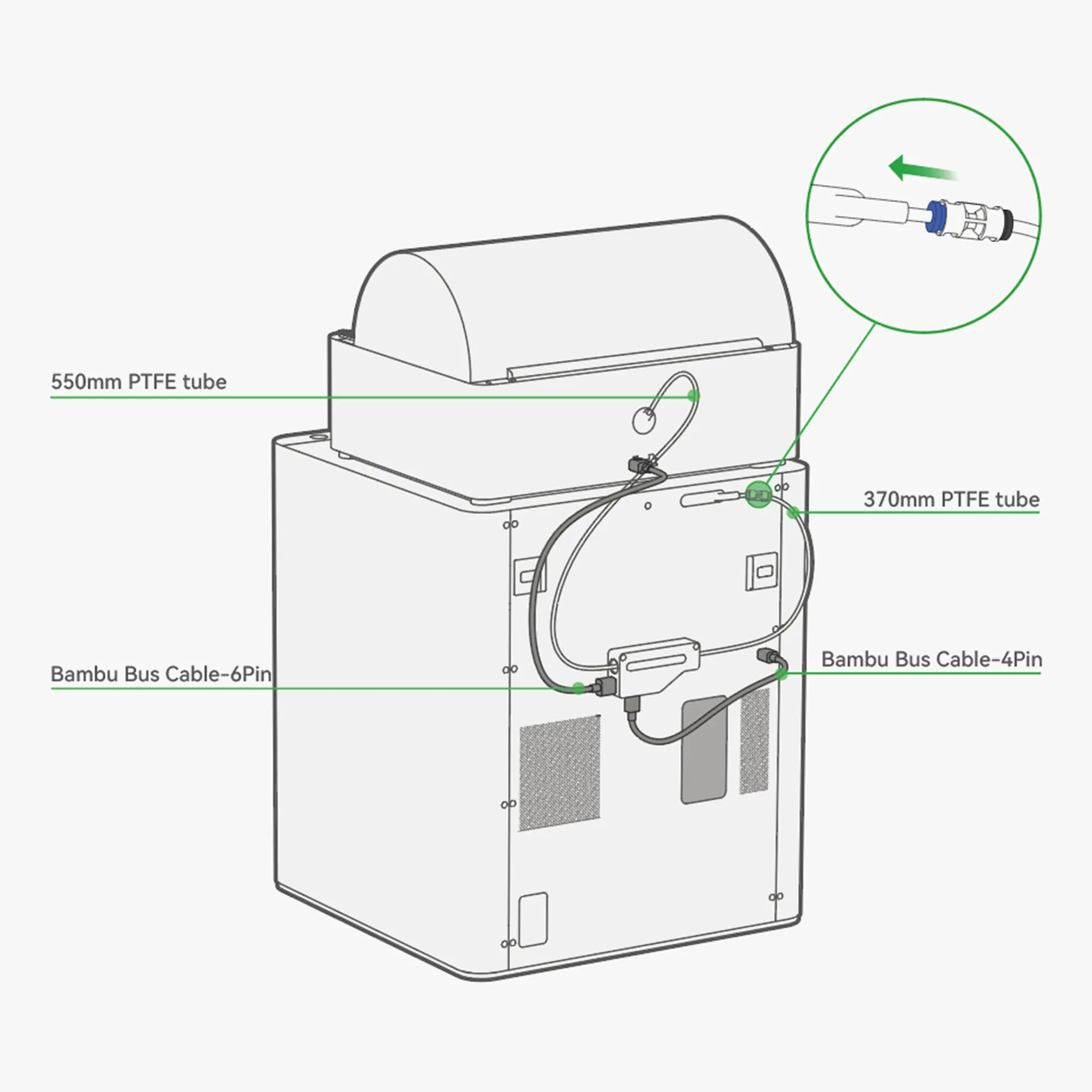 Additronix Filament Buffer spare part for 3D printers, showing a compact, metallic buffer component with connectors.