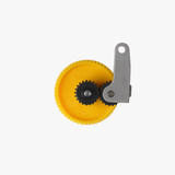 Additronix hardened steel extruder gear assembly for X1 and P1 series 3D printer, showing detailed gear teeth and metal finish.