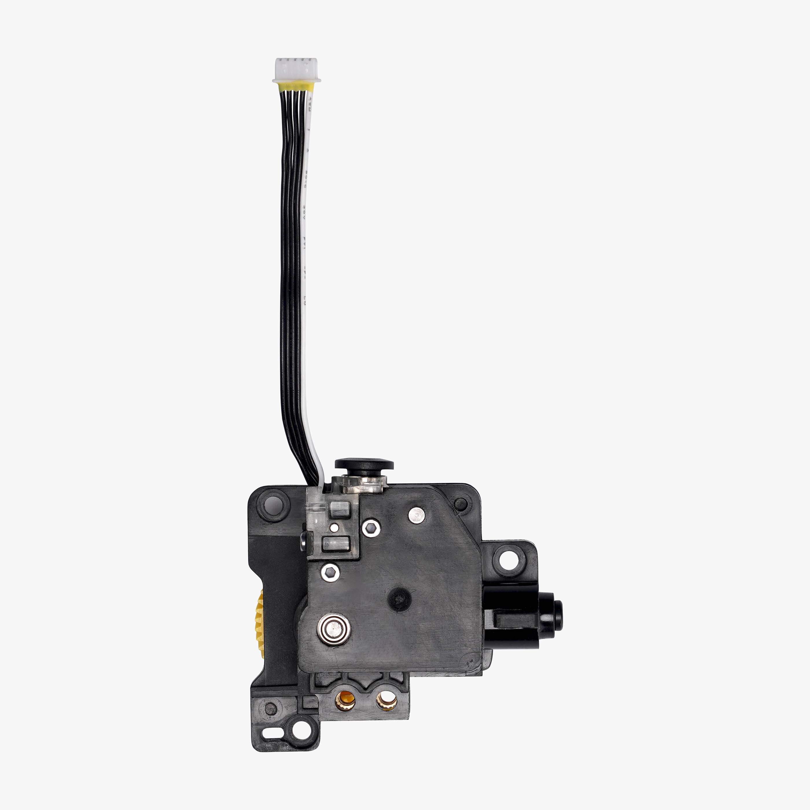 Additronix Hardened Steel Extruder Unit X1C spare part, showing the durable metal extruder component with precise machining details.