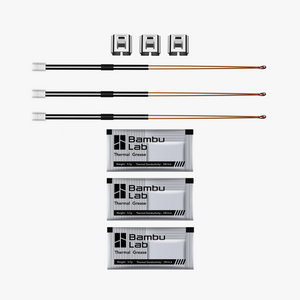 Three Additronix X1C thermistors, spare parts for temperature sensing, shown with wiring and mounting details.