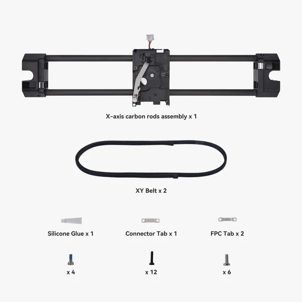 X-Axis Carbon Rods Assembly - X1 Series